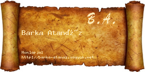 Barka Atanáz névjegykártya